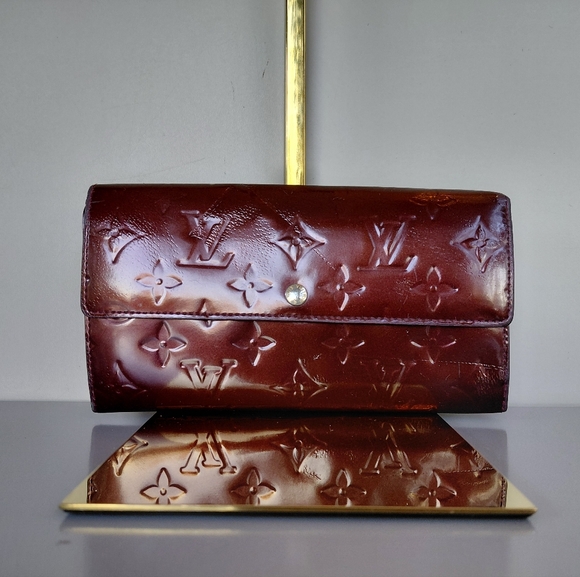 Louis Vuitton Glossy Brown Embossed Wallet